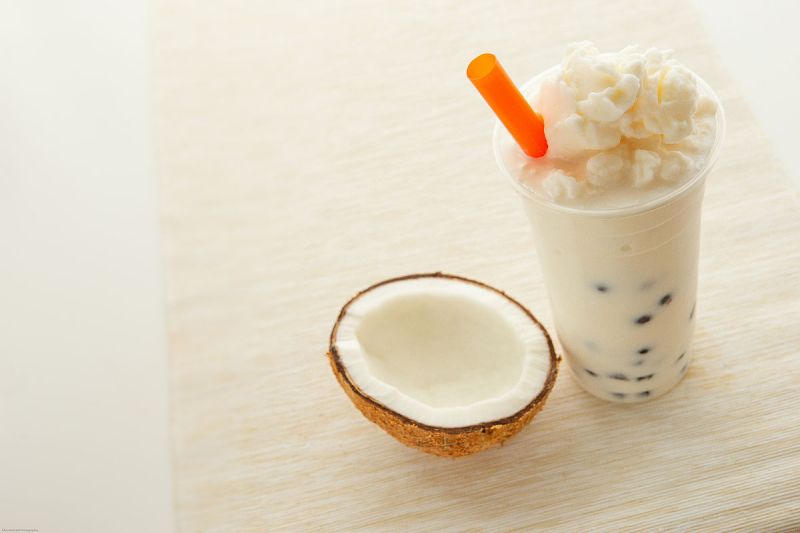 贡茶椰果奶茶图片 - 一种美味的畅饮