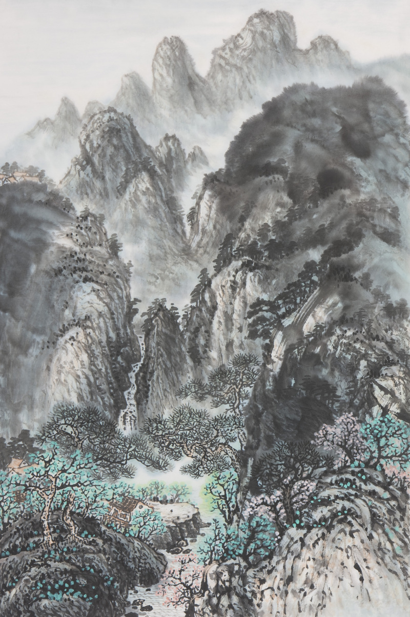 别具特色的茶台墙上字画图片